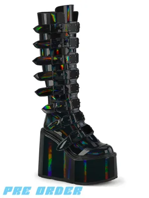 DEMONIA SWING-815 - BLACK HOLO PATENT ✰ PRE ORDER ✰