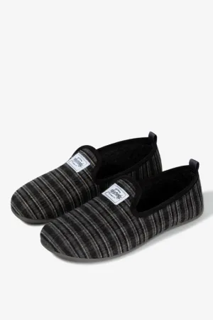 Mercredy Mens Grey Gran Checker Slippers